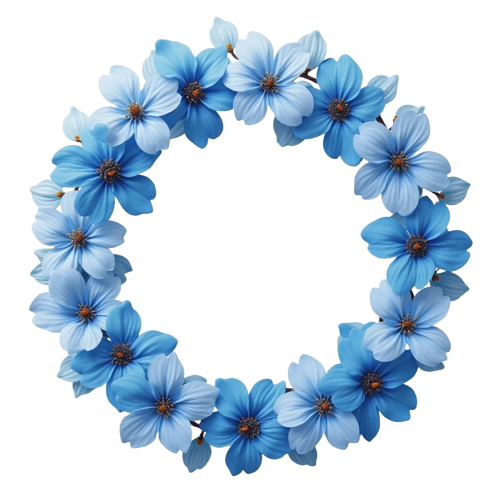 Blue Flower Wreath